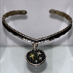 NWOT Carolyn Pollack Sterling Silver Brass CZ Stars Cuff Bracelet